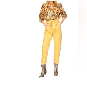 ba&sh French mustard yellow jean NWOT size 0